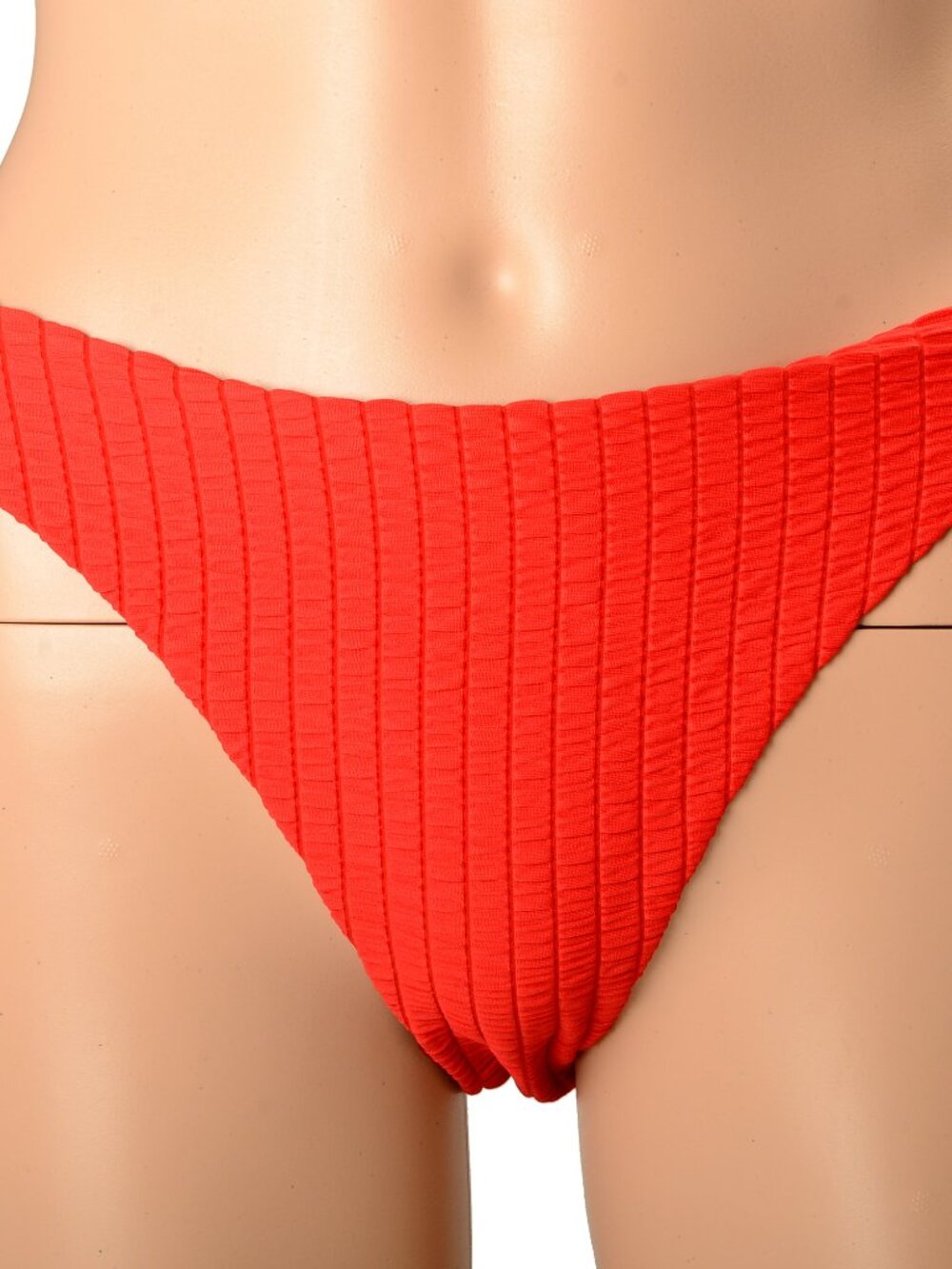 Hugo Boss Women's "Texture Brief" Red Ribbed Swim Bikini Bottom US S IT 40
